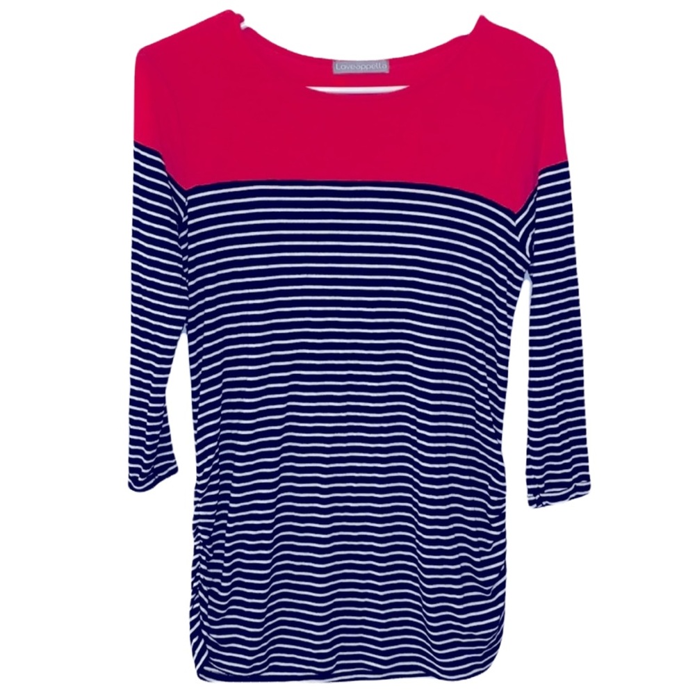 Stitch Fix - Hot Pink and Black & White Stripe Top